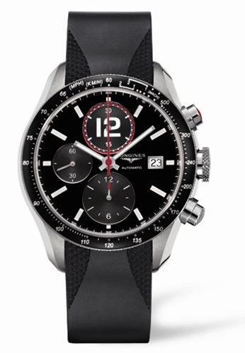 Longines L3.636.4.50.9 : GrandeVitesse Tachymeter Black Rubber