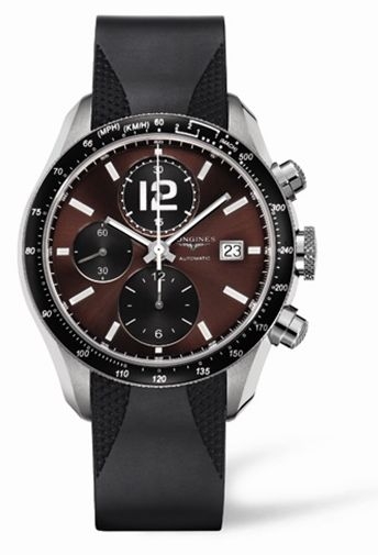 Longines L3.636.4.60.9 : GrandeVitesse Tachymeter Brown Rubber