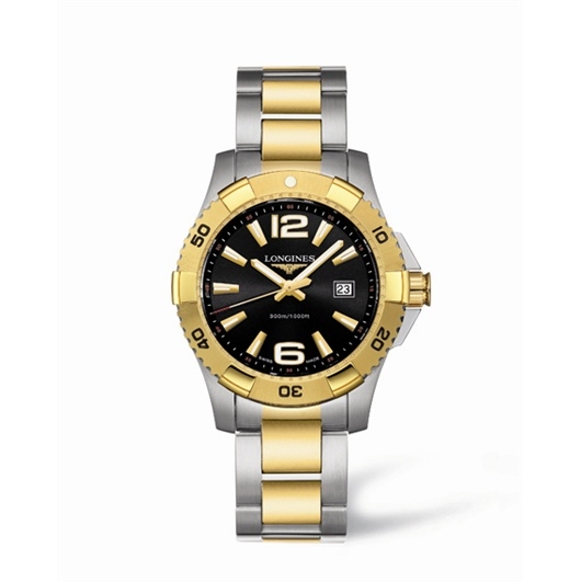 Longines L3.647.3.56.7 : Hydroconquest 39 Quartz Two Tone Black