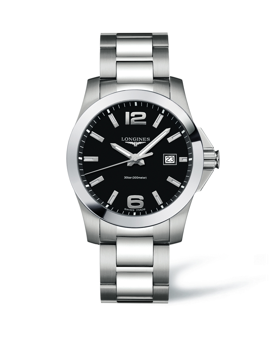 Longines L3.659.4.58.6 : Conquest Quartz 41mm Black