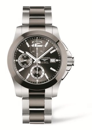 Longines L3.661.4.06.7 : Conquest Chronograph Grey Ceramic