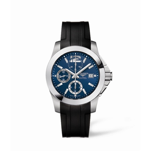 Longines L3.662.4.96.2 : Conquest Chronograph Blue Rubber