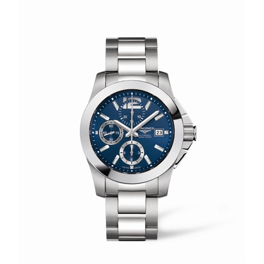 Longines L3.662.4.96.6 : Conquest Chronograph Blue Bracelet