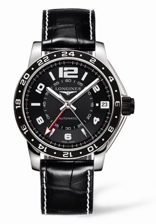 Longines L3.668.4.56.2 : Admiral GMT Black XL