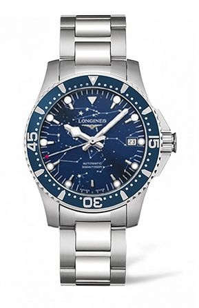 Longines L3.675.4.96.6 : HydroConquest 39 Automatic Stainless Steel / Blue / Bracelet / Star Navigation