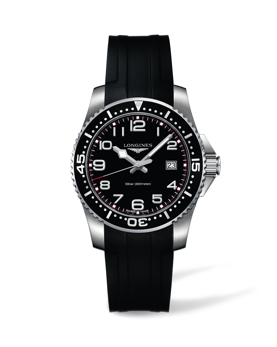 Longines L3.688.4.53.2 : Hydroconquest Quartz 39 Black Rubber
