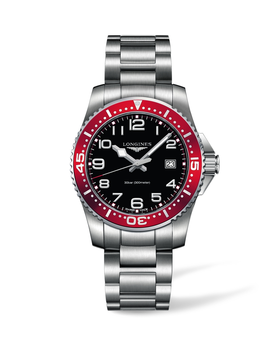 Longines L3.688.4.59.6 : Hydroconquest Quartz 39 Black / Red