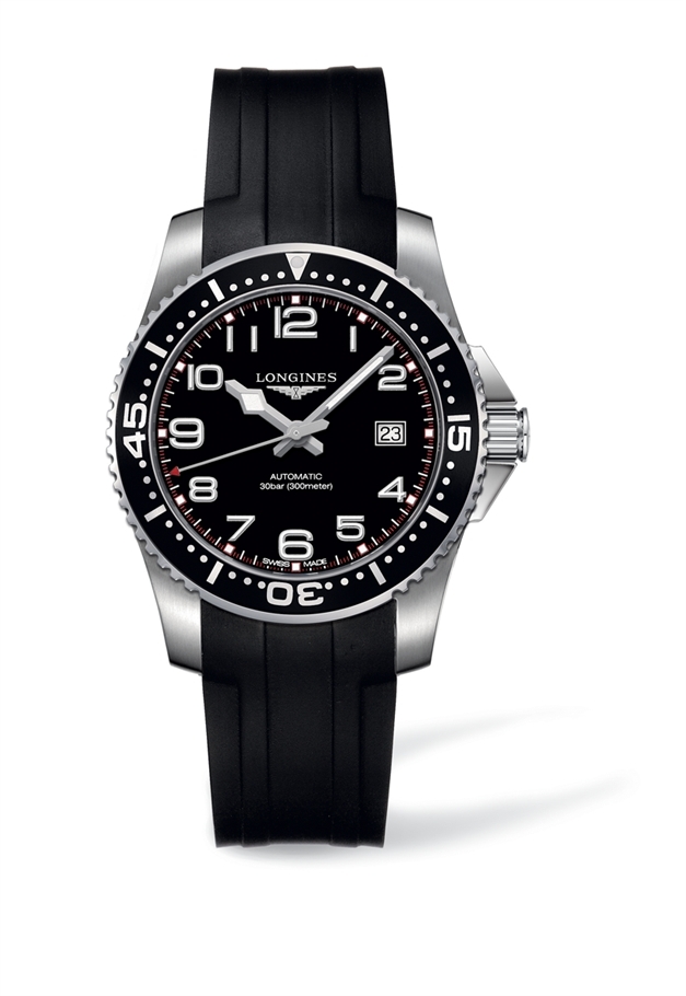 Longines L3.694.4.53.2 : Hydroconquest Automatic 39 Black Rubber