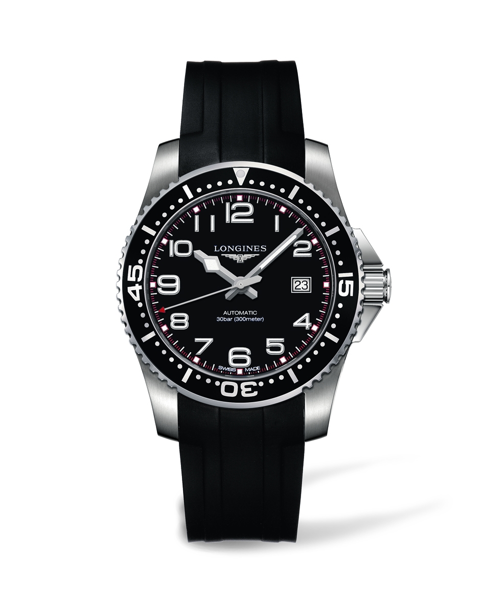 Longines L3.695.4.53.2 : Hydroconquest Automatic 41 Black Rubber