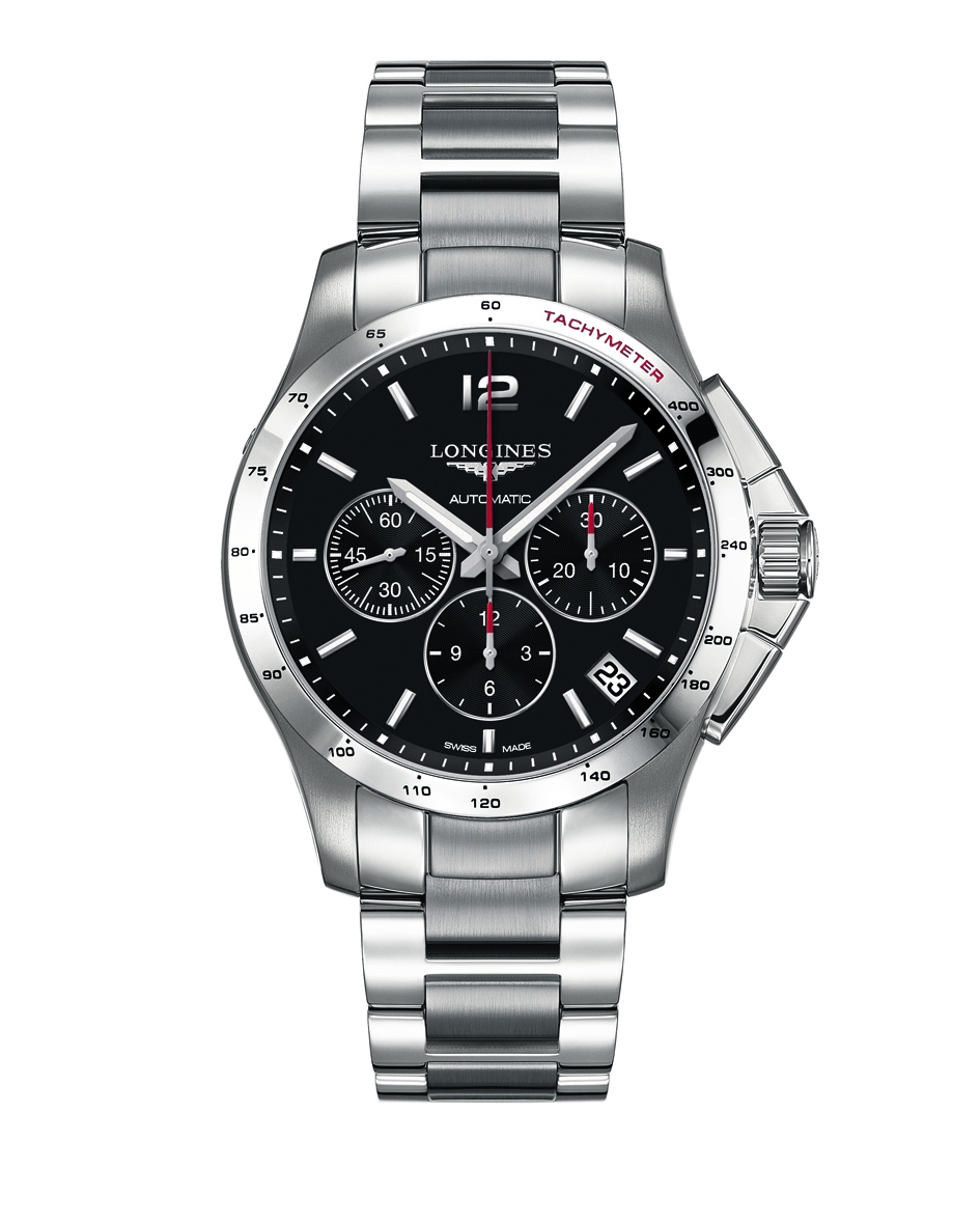 Longines L3.697.4.56.6 : Conquest Chronograph Automatic 44.5mm Black