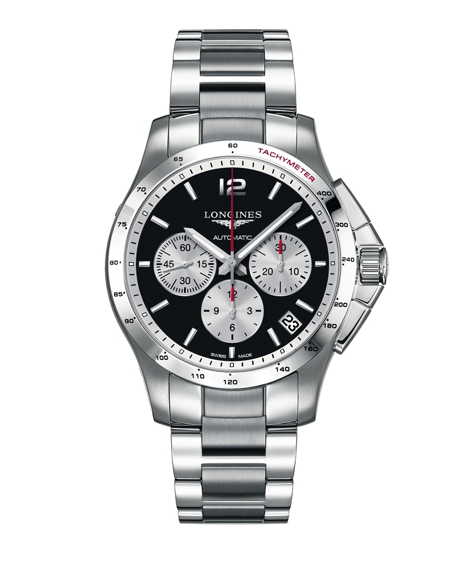 Longines L3.697.4.96.6 : Conquest Chronograph Automatic 44.5mm Black Panda