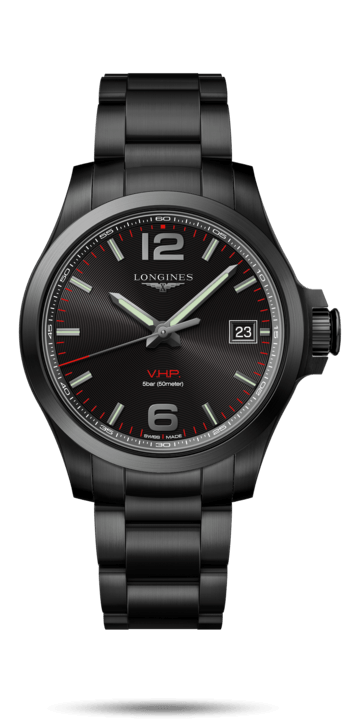Longines L3.716.2.56.6 : Conquest V.H.P. 41 PVD / Black / Bracelet