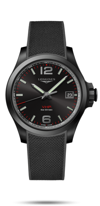Longines L3.716.2.56.9 : Conquest V.H.P. 41 PVD / Black / Rubber