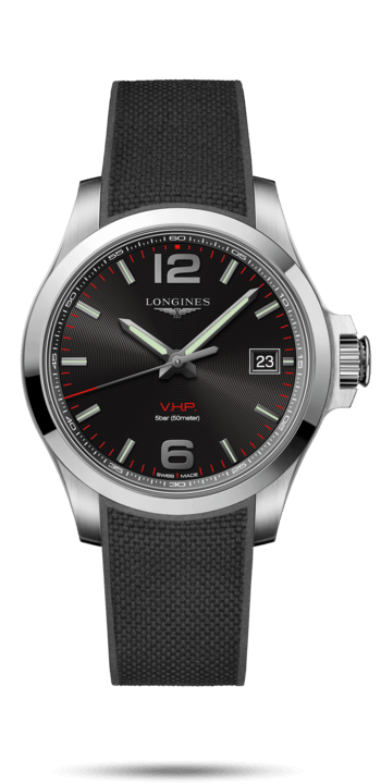 Longines L3.716.4.56.9 : Conquest V.H.P. 41 Stainless Steel / Black / Rubber