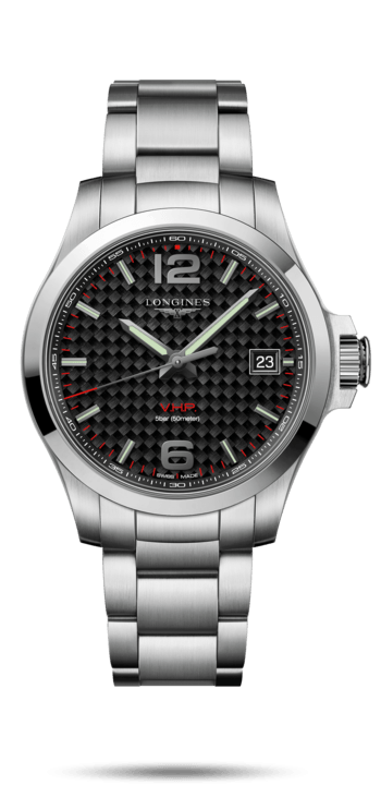 Longines L3.716.4.66.6 : Conquest V.H.P. 41 Stainless Steel / Carbon / Bracelet
