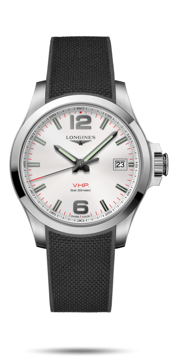 Longines L3.716.4.76.9 : Conquest V.H.P. 41 Stainless Steel / Silver / Rubber