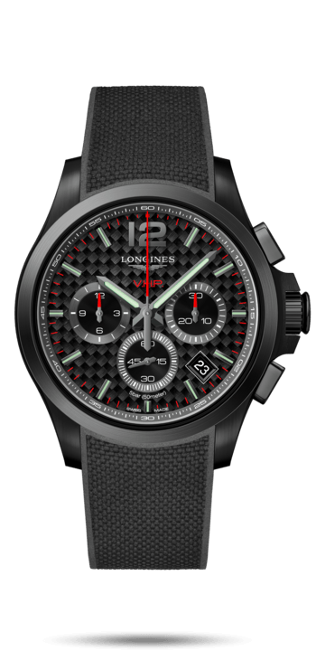 Longines L3.717.2.66.9 : Conquest V.H.P. Chronograph 42 PVD / Carbon / Rubber