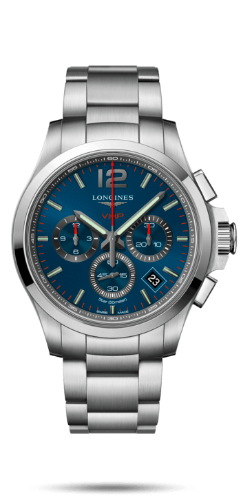 Longines L3.717.4.96.6 : Conquest V.H.P. Chronograph 42 Stainless Steel / Blue / Bracelet