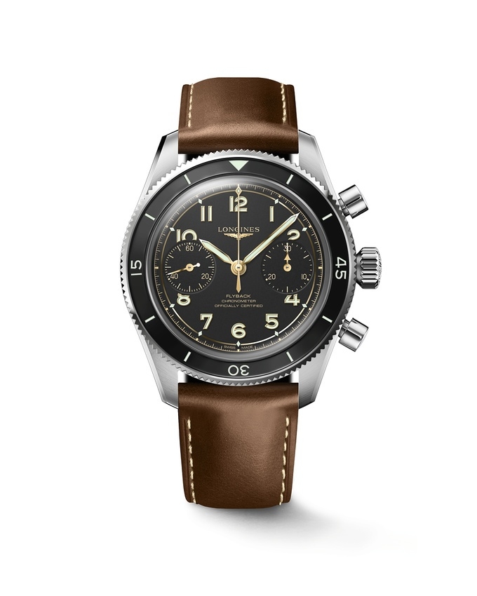 Longines L3.721.4.53.2 : Spirit Chronograph Flyback 39.5 Stainless Steel / Black