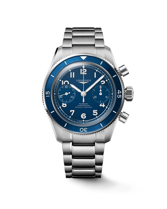 Longines L3.721.4.93.6 : Spirit Chronograph Flyback 39.5 Stainless Steel / Blue / Bracelet
