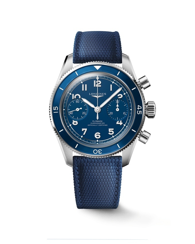 Longines L3.721.4.93.9 : Spirit Chronograph Flyback 39.5 Stainless Steel / Blue