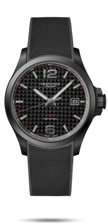 Longines L3.726.2.66.9 : Conquest V.H.P. 43 PVD / Carbon / Rubber