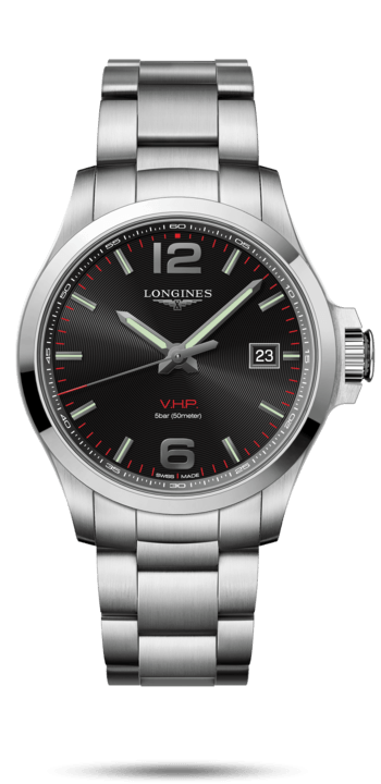 Longines L3.726.4.56.6 : Conquest V.H.P. 43 Stainless Steel / Black / Bracelet