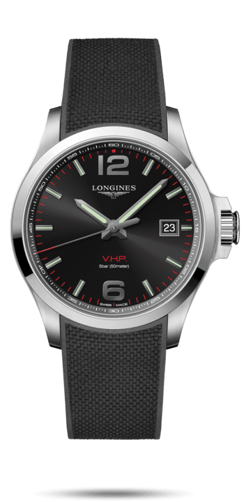 Longines L3.726.4.56.9 : Conquest V.H.P. 43 Stainless Steel / Black / Rubber