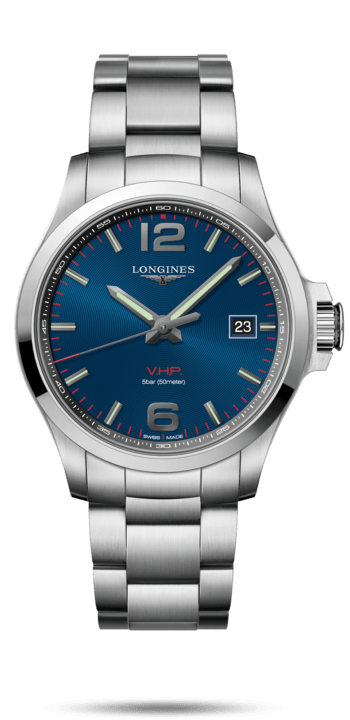 Longines L3.726.4.96.6 : Conquest V.H.P. 43 Stainless Steel / Blue / Bracelet