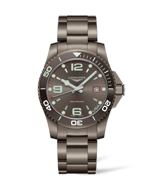 Longines L3.742.2.76.6 : HydroConquest 41 Automatic PVD / Grey / Bracelet / USA