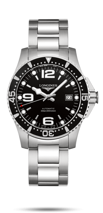 Longines L3.742.4.56.6 : HydroConquest 41 Automatic Stainless Steel / Black / Bracelet