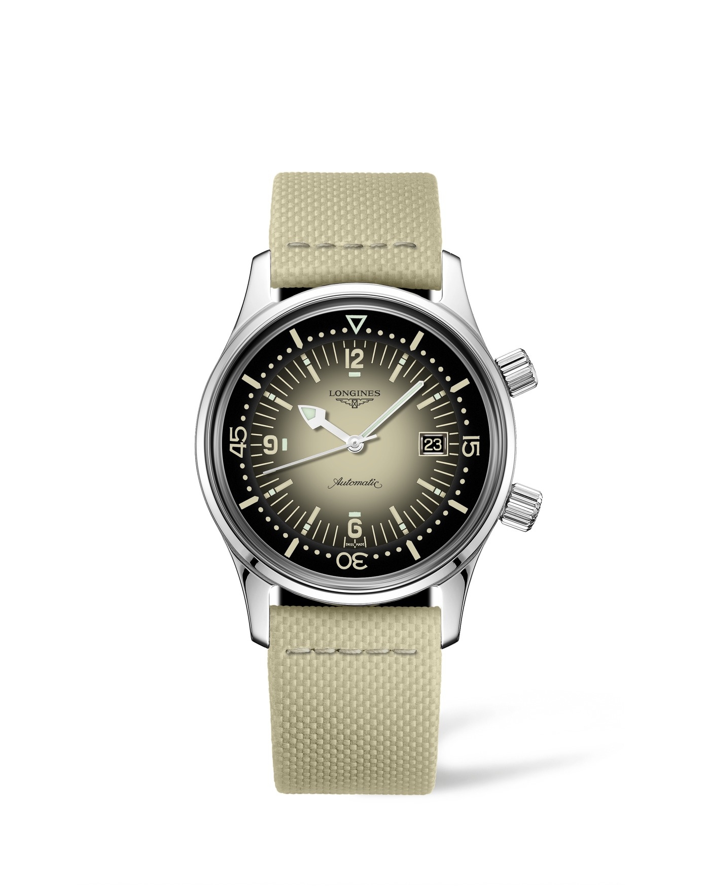 Longines L3.774.4.30.2 : Legend Diver Date Stainless Steel / Beige