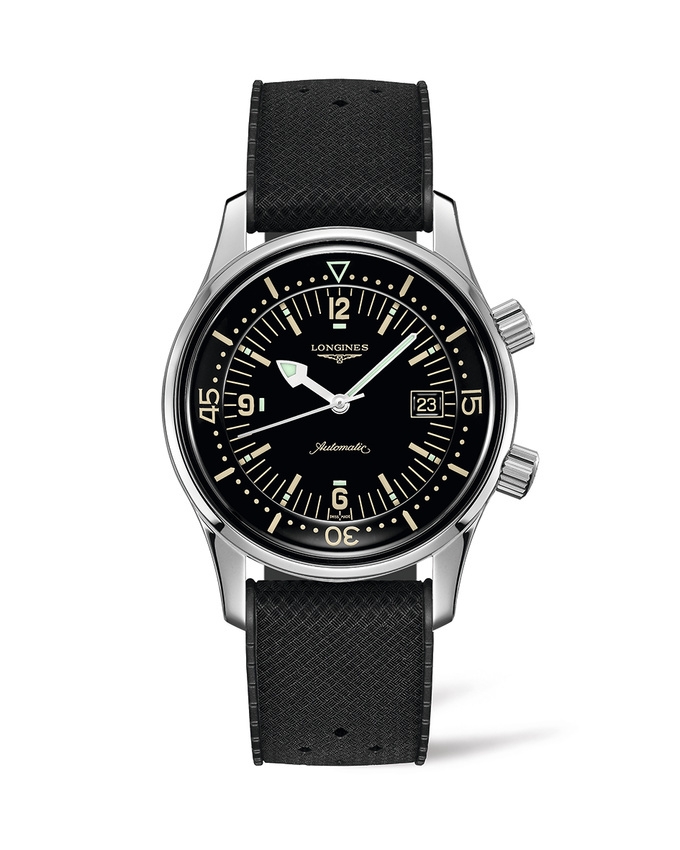 Longines L3.774.4.50.9 : Legend Diver Date Stainless Steel / Black / Rubber