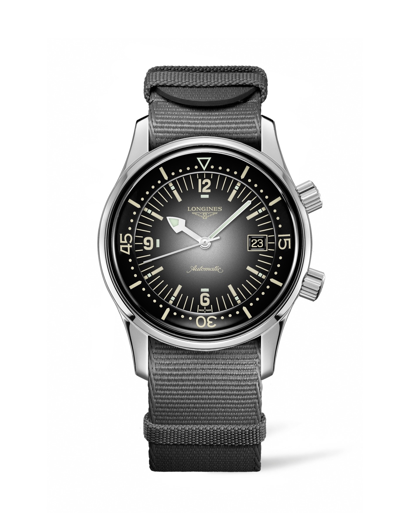 Longines L3.774.4.70.2 : Legend Diver Date Stainless Steel / Grey