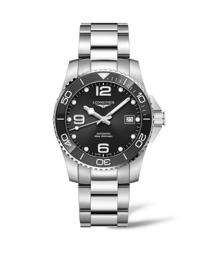 Longines L3.780.4.56.6 : HydroConquest 39 Automatic Stainless Steel / Black / Bracelet