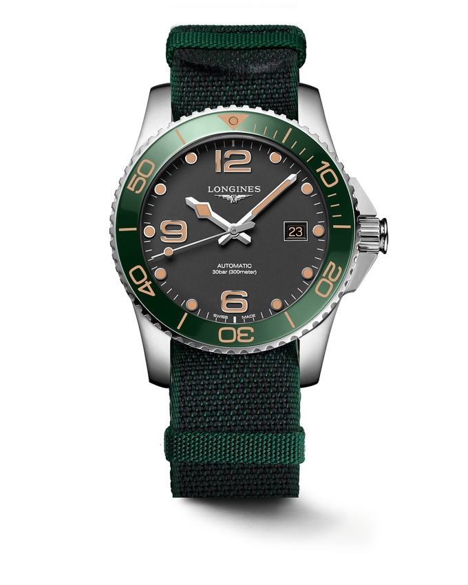 Longines L3.781.4.05.2 : HydroConquest 41 Automatic Stainless Steel / Matte Black / NATO