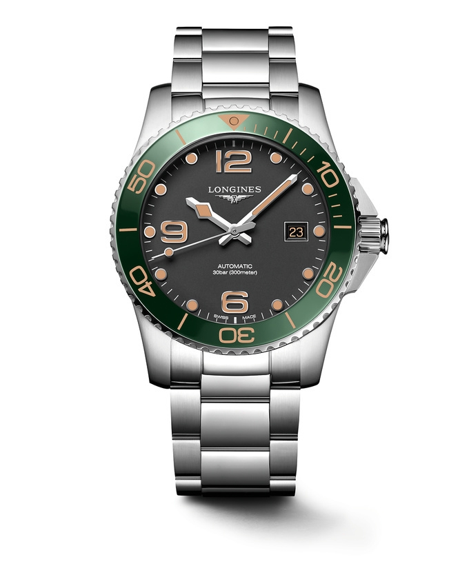 Longines L3.781.4.05.6 : HydroConquest 41 Automatic Stainless Steel / Matte Black / Bracelet