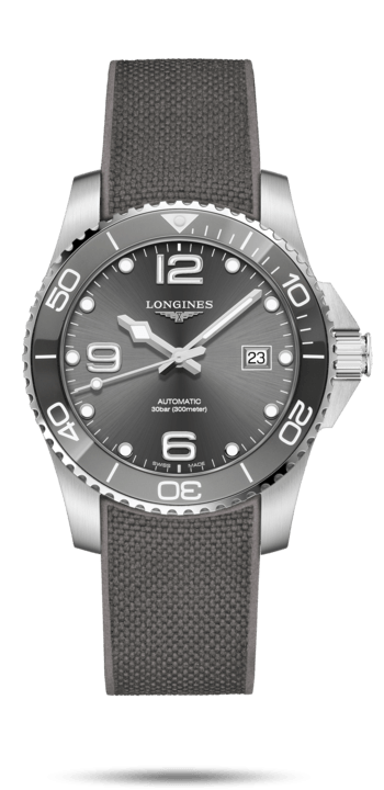 Longines L3.781.4.76.9 : HydroConquest 41 Automatic Stainless Steel / Ceramic / Grey / Rubber