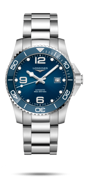 Longines L3.781.4.96.6 : HydroConquest 41 Automatic Stainless Steel / Ceramic / Blue / Bracelet
