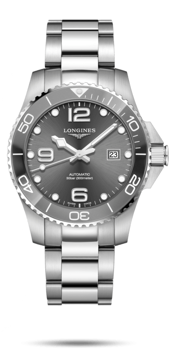 Longines L3.782.4.76.6 : HydroConquest 43 Automatic Stainless Steel / Ceramic / Grey / Bracelet