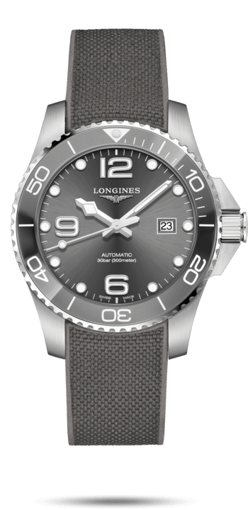 Longines L3.782.4.76.9 : HydroConquest 43 Automatic Stainless Steel / Ceramic / Grey / Rubber