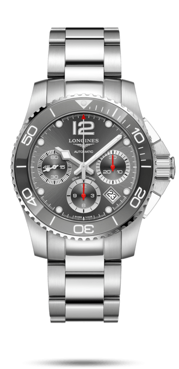 Longines L3.783.4.76.6 : HydroConquest 41 Automatic Chronograph Stainless Steel / Ceramic / Grey / Bracelet