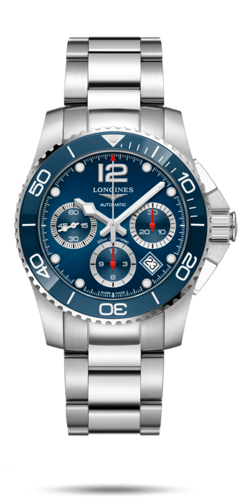 Longines L3.783.4.96.6 : HydroConquest 41 Automatic Chronograph Stainless Steel / Ceramic / Blue / Bracelet