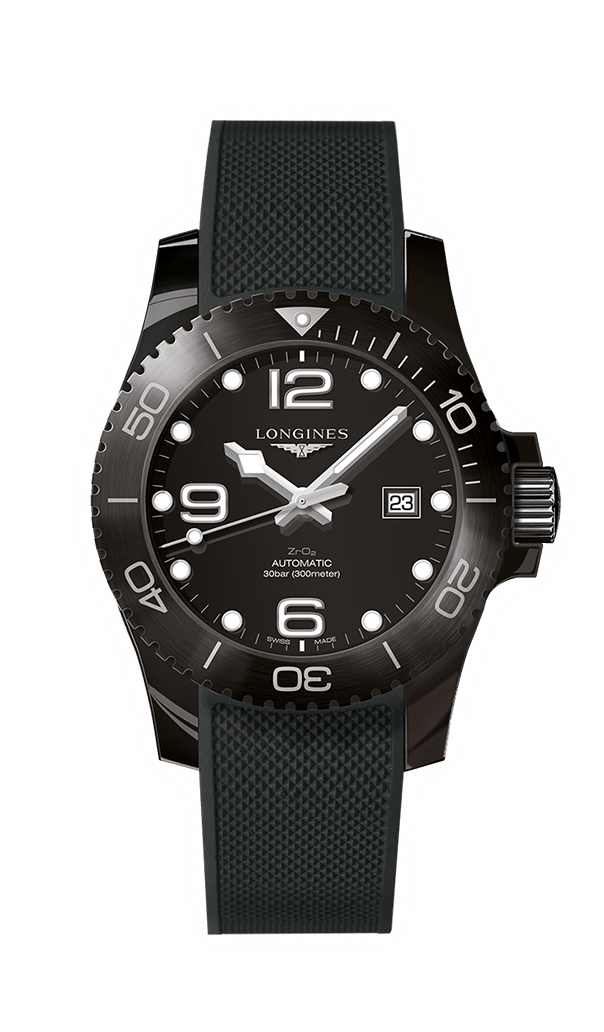 Longines L3.784.4.56.9 : Hydroconquest  43 Automatic Ceramic / Black / Rubber
