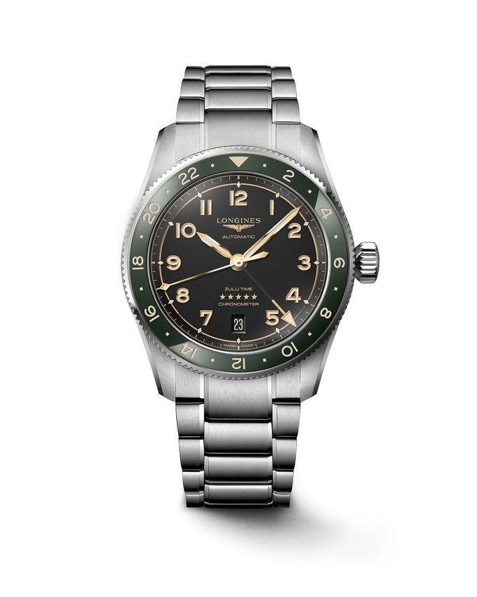 Longines L3.802.4.63.6 : Spirit Zulu Time 39 Stainless Steel / Anthracite / Bracelet