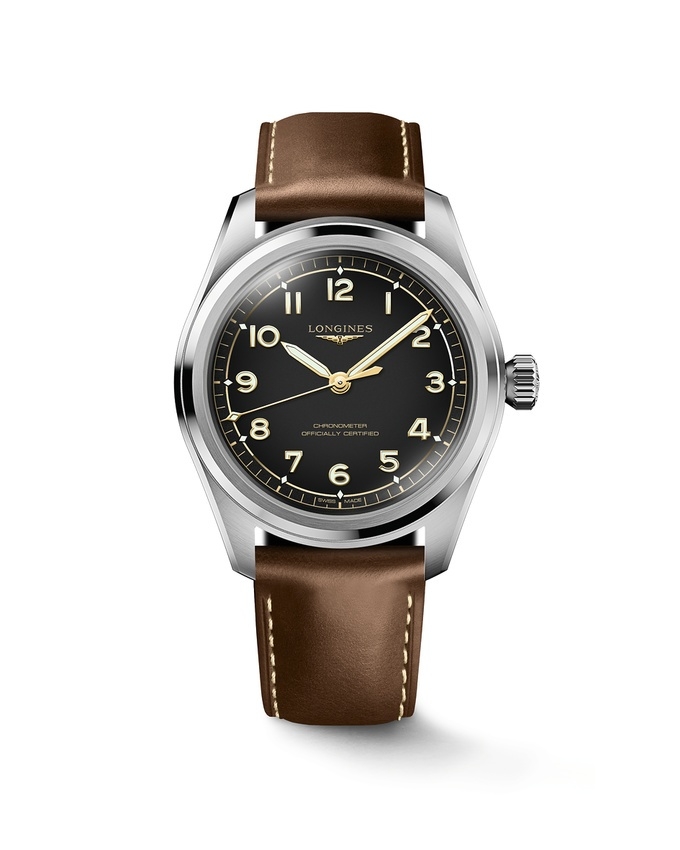 Longines L3.809.4.53.2 : Spirit Automatic 39 Stainless Steel / Black / Leather