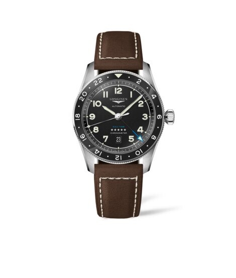 Longines L3.812.4.53.2 : Spirit Zulu Time 42 Black / Strap