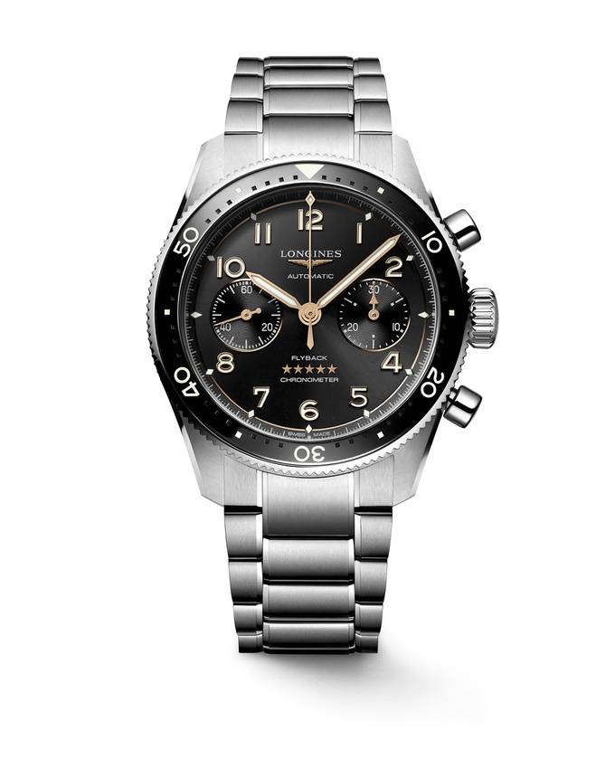 Longines L3.821.4.53.6 : Spirit Flyback 42 Stainless Steel / Black / Bracelet
