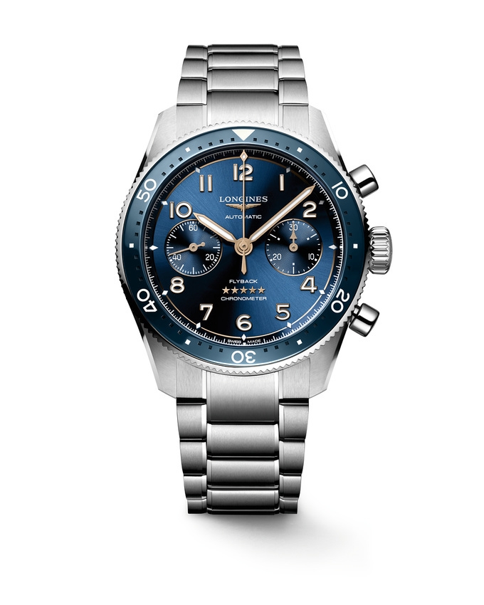 Longines L3.821.4.93.6 : Spirit Flyback 42 Stainless Steel / Blue / Bracelet