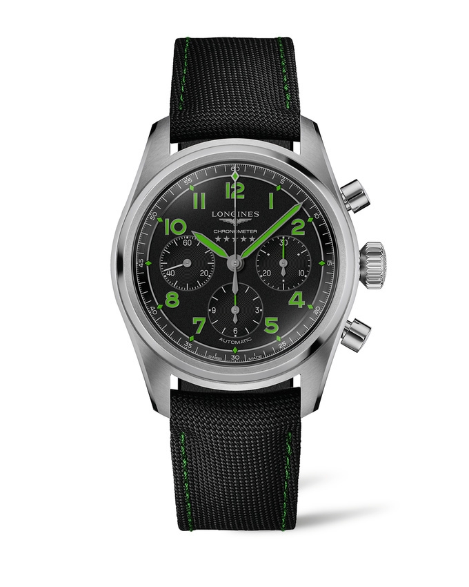 Longines L3.829.1.53.2 : Spirit Chronograph 42 Pioneer Edition Titanium / Black
